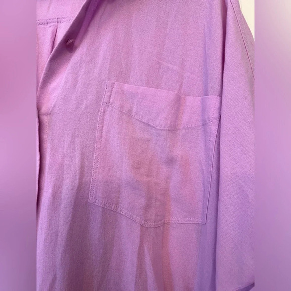 Trina Turk Cotton Button Front Shirt Women's Purple Roll Sleeve Top Size Large - Picture 4 of 10